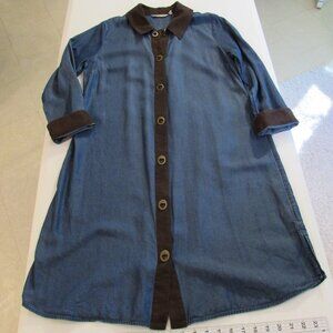 Soft Surroundings Icons Urbina Denim Dress/Coat Size Medium